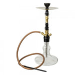 Hookah - Transparent Base with Golden Black Pipe 60cm (code DIY-Z-009BG)